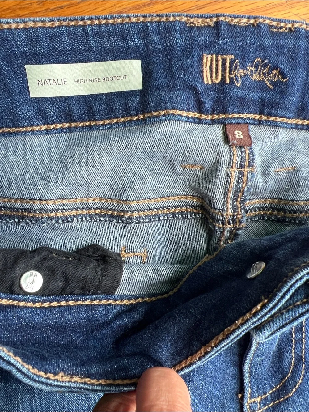 Kut from the Kloth Dark Natalie high rise boot cut flare Jeans size 8